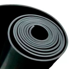 Piso Emborrachado Liso Preto no Metro - 5 mm M²