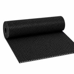 Tapete Vazado Antiderrapante Emborrachado Sauna Decofix 1,20m Preto- 5mm - Metro