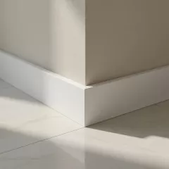 Rodapé de Poliestireno Slim Branco Liso 15cm - 1cm Espessura