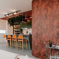 Peça de 10m - Painel Ripado Autocolante - Linha Urban + Corten 