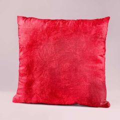 Capa de Almofada Vermelha - Suede amassado 23