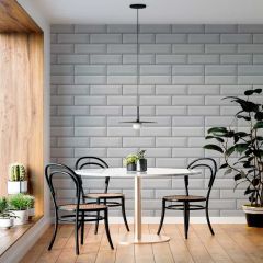 Vinil Adesivo Branco com Brilho metrô Azulejo  - 1,22m