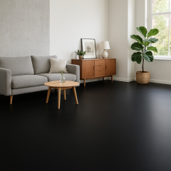 Piso Vinilíco em Manta Fosco 0,7mm Por M² - Preto 34-W