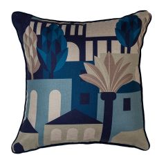 Capa de Almofada Palace Estampa 2 - Bege/Azul 43x43cm