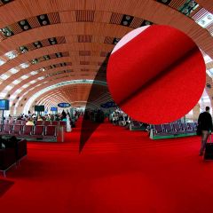 Rolo Fechado 100m² - Carpete Eventos Vermelho Cereja 