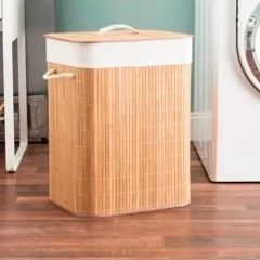 Cesto de Bambu Retangular - Natural 50 x 41 x 31cm