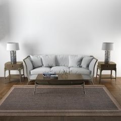 Tapete Eco-Nature Moldura Cor 77 Bege/Chumbo 
