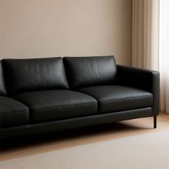 Couro Para Estofamento - Preto Argento