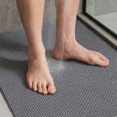 Tapete Vazado Antiderrapante Emborrachado Sauna Decofix 1,20m Cinza - 5mm - Metro