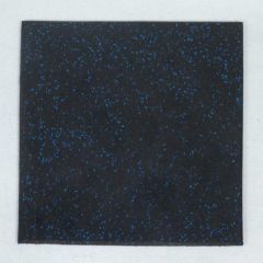 Piso Academia 50x50cm Preto com Azul Emborrachado Crossfit Antiderrapante em Placa 