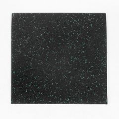 Piso Academia 50x50cm Preto com Verde Emborrachado Crossfit Antiderrapante em Placa