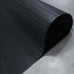 Rolo 15m Piso Moeda Laminado Emborrachado Preto Decofix - 1.30 largura 