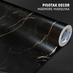 Piso Autocolante Pisotak Mármore Marquina - 1,22m - No Metro
