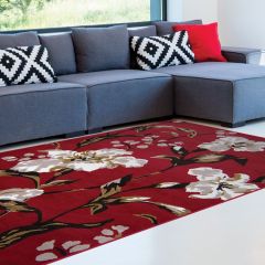 Tapete Floral Holanda - Vermelho - 1,00 x 1,50m