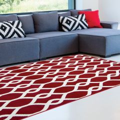 Tapete Geométrico Dublin - Vermelho - 1,50 x 2,00m