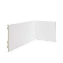 Rodapé de Poliestireno Slim Branco Liso 15cm - 1cm Espessura