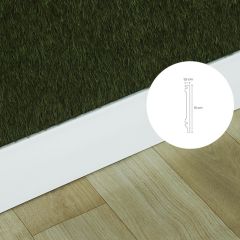 Rodapé Branco Liso 15cm Poliestileno  - Metro