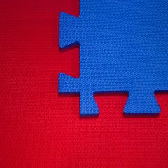 KIT 4 TATAMES EVA 40MM - Bicolor - (Vermelho e Azul) 1x1