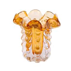 Vaso de Vidro Ambar Veneza Torcello - 14,5x14cm