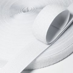 Rolo Velcro 2,5cm - Com Adesivo - Macho e Fêmea - Branco
