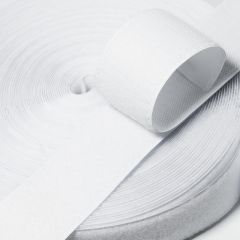 Rolo Velcro 5,0m - Com Adesivo - Macho e Fêmea - Branco com 25m