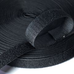 Rolo Velcro 2,5cm - Com Adesivo - Macho e Fêmea - Preto