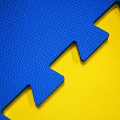 Tatame Eva 40mm Azul Royal e Amarelo 1X1