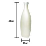 Vaso Decorativo em Alumínio 40X20cm BrancoVaso Decorativo em Alumínio 40X20cm Branco