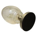 Peça Decorativa de Vidro p/ Mesa c/ Base Metal - 35 x 13 cm - Âmbar