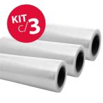 Kit 3 Rolos - Plástico Filme Stretch - 0,30 Micras - Cada Rolo C/ 300m