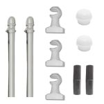 Kit simples N1 - 3,00mt com emenda - 3 suportes - Branco