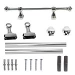 Kit simples N2 - 1,5mt - 2 suportes - Cromado