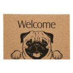 Tapete capacho Dog Welcome Pug 40cm x 60cm
