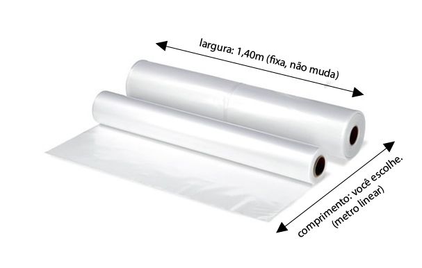 rolo de plástico transparente no metro com 1,4m de largura fixa