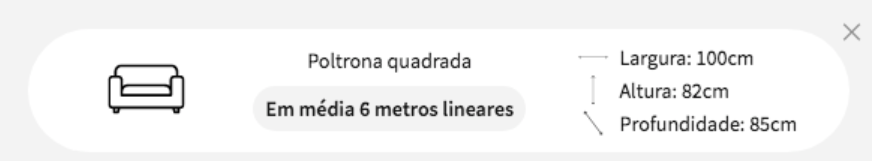Simula&ccedil;&atilde;o de quanto tecido voc&ecirc; precisa para uma poltrona quadrada