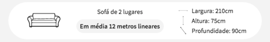 Simula&ccedil;&atilde;o de quanto tecido voc&ecirc; precisa para um sof&aacute; de 2 lugares